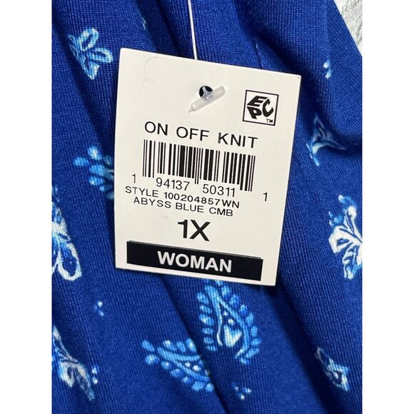 Style & Co Womens 1X Floral Off-Shoulder Knit Top Abyss Blue - Picture 8 of 9